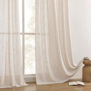 Joydeco Linen Curtains for Living Room,Semi Sheer Drapes Window Long Curtains 108 inches Long Pink Beige by CozyNest Decor