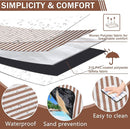 Striped Picnic Blanket Waterproof & Sand Proof, 5-Layer Beach Blanket Portable with Carry Strap, Extra Large Foldable Picnic Rug Machine Washable for Camping Party,Wet Grass,Kids Playground by TinyTreasures Baby Boutique