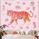 Lunerfex Y2K Tapestry Pink Tiger Wall Tapestry, Cute Tapestries for Bedroom Funny Tapestries Wall Hanging for Bedroom Living Room Decor Pink-3 44"x60" by CozyNest Decor