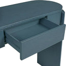 55" Sofa Table with Oval Top and 2 Drawers, Entryway Console Table with Fluted Design for Hallway,Foyer,Entry and Living Room (Fully Assembled-Navy) by CozyNest Decor