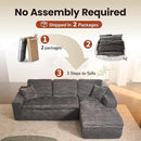 ovios 105” Modular Sectional Sofa with Thicken Seat Cushion, Cloud Couch with Deep Seat, Modern L-Shape Sofas Couches with Chaise,Upholstered Couches for Living Room Bedroom,Grey by CozyNest Decor
