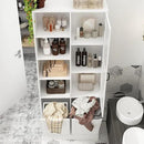 ECACAD Tall Bathroom Storage Cabinet with Shelves and Tilt-Out Laundry Hampers, Freestanding Floor Cabinet for Living Room, Bedroom & Kitchen, White (31.5”W x 13.8”D x 78.7”H) by CozyNest Decor
