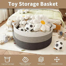 125L Extra Large Blanket Basket, 25" x 16", Jumbo Laundry Woven Baskets Decorative Home, Cotton Rope Basket with Handles, Baby Toy Baskets for Storage, Gradual Gray by GreenHaven Gardens