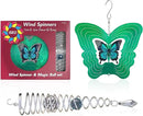 ISEO Butterfly Wind Spinner and Gazing Ball Set, Metal Wind Spinner Garden Decor, Hanging Garden Decorations, Weather-Resistant Outdoor Wind Spinners, 6.5" Spinner Garden Décor by GreenHaven Gardens