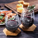 Set Of 2 Zodiac Sign Wine Glasses With 2 Wooden Coasters By Astrology Drinking Glass by The Wine Savant