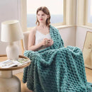 NEWCOSPLAY Super Soft King Blanket Light Teal Premium Silky Flannel Fleece 3D Clouds Stylish Jacquard Lightweight Bed Blanket All Season Use 350GSM (Light Teal, King(90"x110")) by CozyNest Decor
