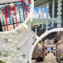 White Link Balloons, 100PCS Linking Balloons with Tail for Making Balloon Wall Arch and Chains, Pearl Quick Balloon for Wedding Birthday Baby Shower Engagement Graduation Party Decorations (6inch) by CozyNest Decor