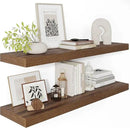 Wide Floating Shelves for Wall 12 Inch Deep, 36" X 12" X 2" Floating Shelf, 2 Inch Thick Shelf for Bathroom Bedroom Kitchen Book Room, Heavy Duty 65lbs Shelves for Farmhouse Decor Set of 2, Walnut by CozyNest Decor