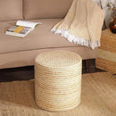 REDEARTH · Cylindrical Pouf Foot Stool Ottoman - Jute Braided Pouffe Poof Sitting Footrest for The Living Room, Bedroom, Nursery, Patio, Lounge & Other Rooms in Home (14.5”x14.5”x16”; Natural Ivory) by CozyNest Decor