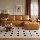 ovios Sectional Cloud Couch for Living Room, Modular Floor Sofa with Plush Corduroy, No Assembly Required, Big Comfy Couches Set with Fluffy Memory Foam, Stupendous U Shaped Sofas with Chaise, Brown by CozyNest Decor