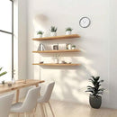 36 Inch Floating Shelves for Wall Rustic Light Wood Wall Shelves for Bedroom Set of 4 by CozyNest Decor