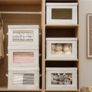 Citylife 3 Pack Storage Bins with Lids, Fabric Foldable Storage Bins with Soft Cord Handles, Canvas Storage Bin with Lid for Organizing Clothes, Blankets and Books, Beige by CozyNest Decor