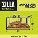 Zilla QuickBuild Reptile 40 Gallon Glass Terrarium Habitat with Swing Door For Geckos, Snakes, Lizards, Frogs, Turtles, and Tortoises, 36" x 18" x 18" by CozyNest Decor