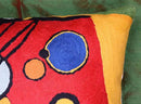 Kandinsky Contemporary Throw Pillow Cover - Heavy Red Space Modern Cushion | Abstract Throw Pillows | Contemporary Pillow | Abstract Chair Cushions | Hand Embroidered Cushion | Wool Size 18x18 by CozyNest Decor