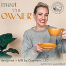 Mora Ceramic Latte Art Mug With Saucer - 10.5 oz, Round Bottom For Perfect Pours - Cafe Cups for Cappuccino, Espresso, Coffee, Tea etc - Porcelain Set for Baristas, Great Gift - Pumpkin Orange by CozyNest Decor
