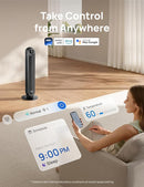 Dreo Tower Fan for Bedroom, Smart Oscillating Quiet Floor Fans, Standing Bladeless Fan with Remote and WiFi Voice Control, 4 Modes, 4 Speeds, 8H Timer, 28dB, Works with Alexa/Google by CozyNest Decor