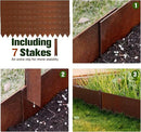 Worth Garden 6 Pack Pre-Rusted Cor-Ten Steel Landscape Edging - 40" L x 5.5" H Each (20ft Total) - No-Dig Hammer-in Heavy Duty 14-Gauge Metal Border w/ 7 Clips & Gloves - Edge for Lawn Yard by CozyNest Decor