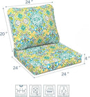 LVTXIII Outdoor Deep Seat Cushion Patio Seat and Back Cushion Set Seasonal Chair Cushion for Dining Arm Chairs, Wicker Chairs and Garden Furniture Decoration, 24"x24"x4", Damask Green by GreenHaven Gardens