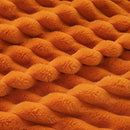 Cozy Bliss Fall Harvest Faux Fur Throw Blanket for Couch, Cozy Warm Plush Striped Blanket for for Decorating Couch Sofa Bedroom Living Room,50 * 60 Inches Burnt Orange by CozyNest Decor