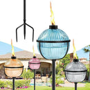 Citronella Torches Set of 4, 16 oz Glass Garden Torches for Outside, 3-Prong Grounded Stake Outdoor Torches, 58.6 inch Outdoor Torch for Yard, Patio, Deck, Party by GreenHaven Gardens