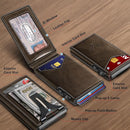 BULLIANT Men Wallet,Money Clip Wallet Slim For Gift Men 9Cards-Metal Credit Card Case in Magnetic Leather Flip by TinyTreasures Baby Boutique