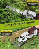 Cordless Hedge Trimmer,2 in 1 Cordless Grass Shear & Hedge Shear/Shrubbery Trimmer with Dual-Action Blade Cutting Capacity,Hedge Shear with 2 PCS Rechargeable Battery and Charger for Garden,Lawn by GreenHaven Gardens