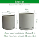 D'vine Dev 8 Inch & 10 Inch Ceramic Planter Pot for Plants with Drainage Hole and Saucer, Large Plant Pots Set, Grey, 94-G-L-3 by GreenHaven Gardens