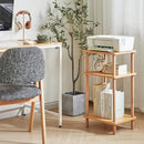 IBUYKE 3-Tier Side Table, Solid Wood Tall End Table with Storage Shelves, Nightstand Bedside Table for Living Room Bedroom Office, No-Tool Assembly, Natural UWST003N by CozyNest Decor