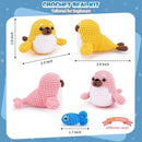Crochet Kit for Beginners - Seal Crochet Kits with Step-by-Step Video Tutorials, Beginner Crochet Kit for Adults Kids, Crochet Animal Kit, 2 PCS Seals with a Fish Crocheting Set by TinyTreasures Baby Boutique