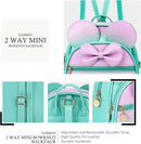 KL928 Girls Bowknot Polka Dot Cute Mini Backpack Small Daypacks Convertible Shoulder Bag Purse for Women by TinyTreasures Baby Boutique