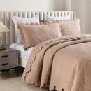 MarCielo 3-Piece 100% Cotton Oversized Bedspread Lightweight Quilt Coverlet Embroidery Farmhouse Bedding Set (TK Pale Taupe Camel, Oversized King (118"x106")) by CozyNest Decor