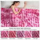 Cozy Bliss Faux Fur Throw Blanket for Couch, Fuzzy Soft Plush Thick Bubble Blanket for Sofa Bedroom Living Room, 60 * 80 Inches Tie Dye Pink by CozyNest Decor