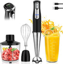 Cordless Immersion Blender Handheld, Rechargeable 4 In 1 Electric Hand Blender Stick Blender Variable Speed with Chopper, Beaker, Whisk, Stainless Steel Blade for Soup, Baby Food, Smoothies by TinyTreasures Baby Boutique