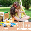 Waterproof Picnic Blanket 80" x 80" in Portable with Carry Strap for Beach Mat or Family Outdoor Camping Party, Park Blanket for Grass Park Hiking Travel Concerts (Dark Green&White&Orange, 80" x 80") by TinyTreasures Baby Boutique