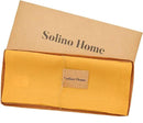 Solino Home Linen Table Runner 108 Inches Long - 100% Pure Linen Tangerine Yellow Dining Table Runner 14 x 108 Inch - Fete by CozyNest Decor