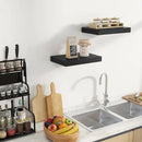 Fun Memories Black Floating Shelves for Wall - 10 x 16 Floating Shelf - Rustic Wood Storage Shelf - Wall Shelves with Invisible Bracket - 16" Bookshelves for Living Room & Bedroom - Black - Set of 2 by CozyNest Decor