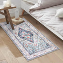 Lahome Boho Round Rug - 7Ft Washable Area Rug, Non-Slip Small Bathroom Rug, Lightweight Bedroom Throw, Oriental Distressed Print Carpet for Entryway, Sofa, Nursery, Kids Room by TinyTreasures Baby Boutique