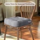 Codi 6 Pack Dining Chair Cushions, Thick Chairs Pads for Indoor Kitchen Room - Washable, Non-Slip Seat Cushion with Ties, 16.5"x16.5"x 3.5", Set of 6, Grey by CozyNest Decor