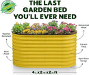 Galvanized Raised Garden Beds Outdoor // 4×2×2 ft Planter Raised Beds for Gardening, Vegetables, Flowers // Large Metal Garden Box (Yellow) // Patented Tool-Free Design by GreenHaven Gardens