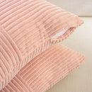 Fancy Homi 2 Packs Peach Decorative Throw Pillow Covers 16x16 Inch for Living Room Couch Bed Sofa, Rustic Farmhouse Boho Home Decor, Soft Corss Patchwork Corduroy Textured Square Cushion Case 40x40 cm by CozyNest Decor