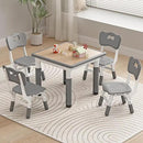 Kid Table and Chairs, Height Adjustable Childrens Table and Chair Set, Kids Tables for Age 2-8, Graffiti Desktop, Table for Kids with 4 Seats, Small Kids Table, Max 300lbs by CozyNest Decor