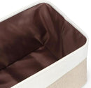 Kntiwiwo Foldable Storage Bins 15" x 10" x 9.5" Fabric Storage Basket Cube with Handles Large Linen Closet Organizer Bins for Organizing Shelf Home,Set of 3, Beige by CozyNest Decor