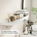 Floating Shelves - 10.3 Inch Deep Wall Shelf for Decor & Storage - Wall Mounted Display Shelving with Invisible Heavy-Duty Metal Bracket - 48" W x 10.3" D x 1.8" H - Set of 1 - Rustic White by CozyNest Decor