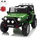 24V 4WD Ride on Truck Car w/800W Motors, Gift Flower, Remote Control, 2 Seaters, Light Bar, 3 Speeds, Pop Music, Power Four Wheels, 24 Volt Ride on Toy Car for Big Kids, Green by TinyTreasures Baby Boutique