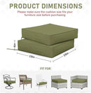 Patio Chair Cushions 19 X 19 X 4 Inch Waterproof Outdoor Seat Cushions for Patio Furniture, Outdoor Sofa Couch Pads with Ties & Handle, Set of 2, Light Green by GreenHaven Gardens