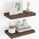 16 Inch Floating Shelves, 16"x9.25"x1.5" Inch Deep Floating Shelves for Wall, Wooden Shelves for Bathroom, Bedroom, Living Room, Walnut by CozyNest Decor