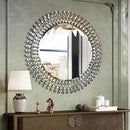 Kelly Miller Jeweled Mirror for Wall, 28 Inch Round Luxury Mirror with Sparkling Diamonds Beveled Modern Wall Decor for Bathroom, Living Room, Bedroom, Hallway by CozyNest Decor