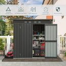 Domi Outdoor Storage Shed 5' x 3’, Metal Garden Shed with Galvanized Steel Frame for Bike, Tools, Lawn Mowers, Pool Toys, Outdoor Storage Cabinet with Lockable Door for Garden Lawn Patio (Dark Grey) by GreenHaven Gardens