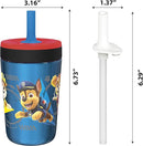 Zak Designs PAW Patrol Kelso Tumbler Set, Leak-Proof Screw-On Lid with Straw, Bundle for Kids Includes Plastic and Stainless Steel Cups with Additional Sipper (Paw Patrol- 3pc)15 fl oz by TinyTreasures Baby Boutique