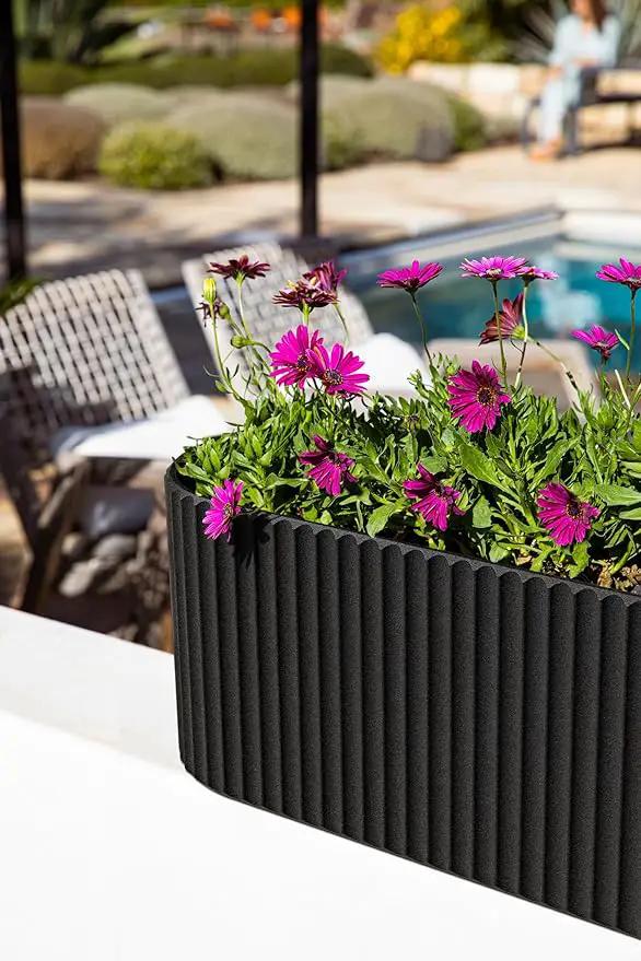Veradek Demi Series Window Box Planter - Long Planter Box for Windowsill/Balcony | Durable Plastic-Stone Composite Material | Modern Décor for Flowers/Herbs, photo 5 of 9